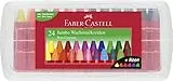 FABER-CASTELL 120034 - Wachsmalkreiden Jumbo 24er Box, inklusive Neon-Farben und Hautfarbe