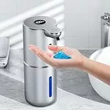 Fachixy Seifenspender Automatisch mit digitaler Anzeige,380ml Elektrischer Seifenspender mit Sensor,Wandmontage,Berührungslos,USB Wiederaufladbar IPX5 Wasserdicht für Bad,Küche