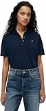 Tommy Hilfiger Damen Poloshirt Kurzarm 1985 Pique Regular Fit, Blau (Dark Blue), M