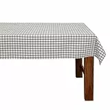 FILU Tischdecke 100 x 140 cm Grau/Weiß gestreift (Farbe und Größe wählbar) - hochwertig gefertigtes Tischtuch aus 100% Baumwolle