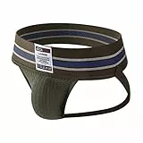 Sexy Herren Jockstrap Unterwäsche Slip Herren Strings Suspensorium Rückenfrei Atmungsaktiver Jockstrap Gay Unterwäsche Erotic String Homens (M, Armeegrün)