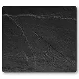 KESPER | Multi-Glasschneideplatte/Herdabdeckplatte/Herdblende, Material: Glas, Maße: 56 x 50 x 0,8 cm, Motiv: Schiefer, Farbe: Schwarz, Grau | 36595 13