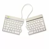 R-Go Split Tastatur, Bluetooth 5.0, Mit Anti-RSI-Software, Ergonomische Design mit Geteilte Tastenfeld, Multi-Media Bedienelemente, QWERTZ Deutsches Layout, Kompatibel mit Windows/MacOS, Weiss