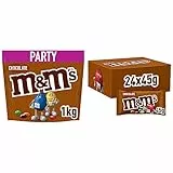 M&M'S Chocolate Großpackung Schokolade & Chocolate Beutel, kleine Packungen für unterwegs, Schokolinsen mit bunter Hülle, Schokolade Großpackung, 24er Pack (24 x 45g)