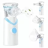 Inhalationsgerät,Larair Inhaliergeräte für Erwachsene & Kinder,Leiser Vernebler,Wiederaufladbarer und Tragbarer Inhalator,Inhalator mit Selbstreinigungsfunktion & Einstellbarem Sprühvolumen,Blau-Weiß.
