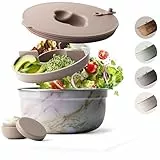 MAMEIDO Salatbox to go 1,5 l, Bowl Lunchbox Erwachsene aus Edelstahl, Bento Box BPA-frei mit Fächern & auslaufsicherem Dressingbehälter, Essensbox Meal Prep (Pearl Marble)
