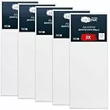Artina FSC® 5er Set Keilrahmen Leinwand zum Bemalen 30x80 cm – bespannte Keilrahmen Leinwände zum malen für Acrylfarben Canvas 100% Baumwolle – Acryl Leinwand Rahmen