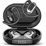 Qecnato Bluetooth Kopfhörer Sport Bluetooth 5.4, 4 ENC Noise Cancelling Mic, HiFi Stereo Ohrhörer, IP7 Wasserdicht Sportkopfhörer Over-Ear mit Ohrhaken, Schwarz