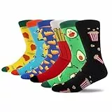 MAKABO Crew-Socken für Herren 43-46, Baumwolle 6 Parr Obst und Essen Socken