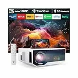 Neuer Beamer,4K-Unterstützung 5G WiFi projektor mit 20000 Lumen 300' Display Am Abend Outdoor Beamer Heimkino, kompatibel mit Smartphones/TV-Stick/PS5 /USB