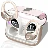 AI Kopfhörer Übersetzer, 3-in-1Bluetooth 5.4 Echtzeit Sprachübersetzer Kopfhörer 164 Sprachen mit App, 75Std Übersetzer Ohrhörer mit Ohrhaken und ENC Mic, 6 Übersetzungsmodi für Business, Roségold