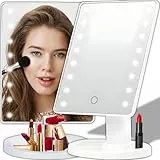 Retoo Drehbar Kosmetikspiegel LED mit Beleuchtung, Makeup Spiegel, Schminkspiegel für Zuhause und Unterwegs, für Schminken & Rasieren, Make-up-Spiegel, Make up Standspiegel