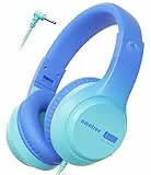 awatrue Kinder Kopfhörer, 74/85/94dB Sichere Lautstärke Kopfhörer Kinder mit Kabel, Stereo Sound, Faltbare, 3.5 mm Jack Over Ear Kinderkopfhörer für Ipad, Tablets, Schule, Reisen (Blau)