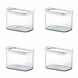 EMSA Optima 513557 Frischhaltedosen Trockenfrischhaltedosen 1 L 4-er Set, transparent/weiß