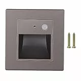 Fdit 1,5 W 3000 K Sensor-Stufenlichter, Versenktes Treppenlicht mit Bewegungssensor, Dämmerungs- Bis Morgendämmerungssensor, Unterputz-LED-Treppenlicht für Schlafzimmer Im Innenbereich