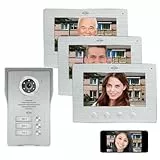 ELRO DV4000IP-3 WiFi-IP-Video-Türsprechanlage │ 3 Wohnungen │ 1080P Full-HD-Kamera mit Nachtsicht │ 4-adriges Kabel │ 16 Klingeltöne