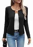 YUTILA Damen Kurz Strickjacke – Weiches Stretch Cable Cardigan Ideal für Frühling und Übergangszeit