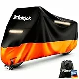 Maizjok® Motorrad Abdeckplane Outdoor Motorradabdeckung Wasserdicht 210D Motorrad Garage Plane, Motorradplane Abdeckung Winterfest für Motor Straßen/Sport/Adventure/Cruiser/Tourer XXL 275x105x125cm
