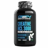 Creatine HCL - 180 Kapseln - Hochdosiert mit 3000 mg - Reines Kreatin Hydrochlorid - High Absorption - Hohe Bioverfügbarkeit - Vegan