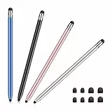 Mixoo Touchscreen Stift 4 Stück Stylus Pen, 2-in-1 Stift für Tablet Universal Gummi Touch Pen für alle Tablets/Smartphone, kompatibel mit Samsung/iPad/Android/IOS