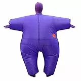 Aufblasbarer Ganzkörperanzug, Aufblasbare Laufpuppe Aufblasbare Sumo-KostüM Polyester Wasserdicht Atmungsaktiv für Erwachsene 1,6-2,2 M mit Uni-Design für Parks Zoo Freizeit (purple)