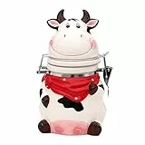 Dekohelden24 Keramik Vorratsdose - Kuh -, ca. 12 x 11 x 20,5 cm.