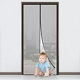 MYCARBON Fliegengitter Tür Magnet Insektenschutz Balkontür Fliegenvorhang 110x220cm Klebmontage ohne Bohren - Vorhang für Balkontür Wohnzimmer Schiebetür Terrassentür