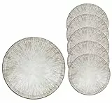 Van Well Kreta Pizzateller Ø 33cm Set 6 | Großes Porzellangeschirr für Pizza & Pasta | Mikrowellenfest, Spülmaschinenfest, Stapelbar