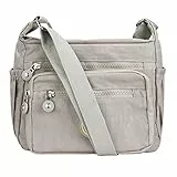 Milky Way Wasserdichte Damen-Umhängetasche, mit mehreren Taschen, verstellbarer Riemen, Crossbody-Handtaschen, lässige Segeltuch-Kuriertaschen, grau, Einheitsgröße