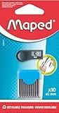 Maped - Hartschalenkoffer mit 10 Ersatzminen 2 mm + 1 Minengröße für Schulzirkel – Minen + Minengröße Zirkel Maped mit Spitze 2 mm HB