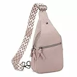 Suweir Sling Bag Damen Brusttasche Klein Crossbody Bag Wildleder Umhängetasche Frauen Bauchtasche Stylisch Schultertasche Sling Rucksack für Reisen, Radfahren, Wandern, Outdoorsport (Rosa)
