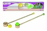 Eichhorn 100004543 - Buntes Balancier-Spiel; enthält 2 Balancierstäbe mit 2 Schwierigkeitsstufen, 2 Sprungbälle, Nutzung für innen sowie für draußen, Birkenholz