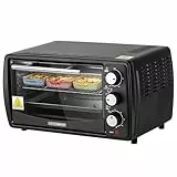 Steinborg Mini Backofen 13 Liter | Pizzaofen | 60°-250°C | Timer | aufklappbares Krümelblech | Minibackofen | Backofen | Kleiner Backofen | 900 Watt