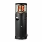 Enders® Terrassenheizer Polo Black 2.0, Gas-Heizstrahler, Terrassenstrahler mit stufenloser Regulierung 3-6kW, Edelstahlbrenner, ENDUR Reflexionssystem, Transporträder, Umkippsicherung, schwarz #5462