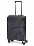 Stratic Kabinen-Koffer für Damen und Herren | Kleiner Cabin-Trolley 37 x 20 x 55 cm aus hochwertigem, leichtem Polypropylen Material | Doppelrolle & Teleskopgriff| Shine Serie