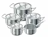 Zwilling Kochtopf-Set, 5-tlg., 4 Deckel, Induktionsgeeignet, Edelstahl, Twin Classic