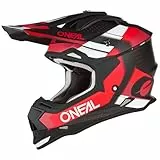 O'NEAL | Motocross-Helm | MX Enduro | ABS-Schale, Lüftungsöffnungen für optimale Kühlung | 2SRS Helmet SPYDE V.23 | Erwachsene | Schwarz Rot Weiß | Größe XXL (63/64 cm)
