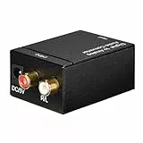 Hama DAC-Konverter Audio Digital auf Analog (Switch Audio Optische Digitaleingänge Toslink RCA TV DVD-Player Konsole etc, Ausgang RCA Analog Line Out auf China Hifi Kopfhörer Verstärker) Schwarz