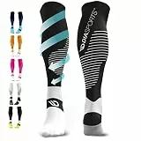 RUNSTARS Kompressionssocken für Sport, Laufen, Marathon und Triathlon I Premium Laufsocken mit gleichmäßiger Kompression und verstärkter Ferse I Kompressionsstrümpfe Herren & Damen