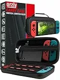 Orzly Switch Tasche für Nintendo Switch/Switch OLED und Switch Zubehör - Stoßfeste Tragetasche - Harte Schutzhülle, Reisetasche mit Aufbewahrung für Konsole, Joycons, Zubehör und Spiele - Schwarz