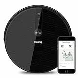 H.Koenig SWRC130 Gyro+ WaterMop Staubsauger Roboter WiFi Wischmopp Intelligent Kraftvoll Leise Schnell Autonom 120min, 4 Zyklen, Wochenprogramm, HEPA-Filter, Schwarz