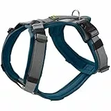 Hunter Hundegeschirr Maldon UP, Farbe: Petrol/grau, weich gepolstert & komfortabel, stark reflektierend durch 3M Scotchlite, 4-Fach verstellbar, mit gepolstertem Griff (ab S-M), Größe: M