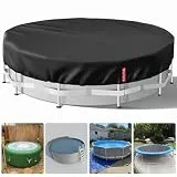 VniYors Poolabdeckung Rund 366, Verdicktes 420D Pu Pool Winterabdeckung, UV-Schutz Poolabdeckung Winter mit Kordelzug und BodennäGeln, Winddicht und ReißFest Pool Abdeckplane