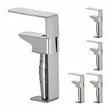 Relaxdays Tischdeckenklammern, 5er Set, verstellbare Tischklammern für Dicke Tische, Edelstahl, bis 4 cm Stärke, Silber