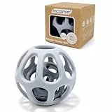 MCGMITT Beißring Baby - Greifball für Babys Silikon Beißspielzeug Zahnungshilfe 2-in-1 Sensorik Spielzeug für Babys, Beißring für Babys Beißspielzeug ab 0-36 Monaten BPA-frei, Babygeschenk (Grau)