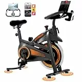 CURSOR FITNESS Heimtrainer Fahrrad Klappbar, Indoor Spinning Bike, Ergometer mit Pulsmessung & LED Display, Hometrainer für Zuhause, Komfortabler Sitz, Bis 136KG