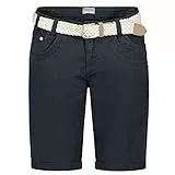 Sublevel Damen Shorts kurz Sommer – leichte Freizeithose Basic Hotpants bequem Casual Kurze Stoffhose Damen Urlaub Strand – Inkwell Blue L