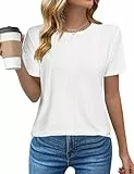 Gyabnw Tunika Damen Sommer T-Shirts für Damen Elegant Tops Sommer Rundhals Kurzarm Oberteile Shirts