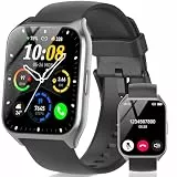 Smartwatch Herren Damen, 1,85' HD Touchscreen Smart Watch mit Telefonfunktion, 100+ Sportmodi Sportuhr mit Schrittzähler/Herzfrequenzmonitor/Schlafmonitor, IP68 Wasserdicht Fitnessuhr für iOS Android
