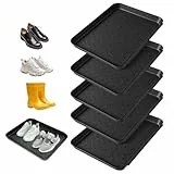 5 Stück Schuhablage Schuhabtropfschale, 35 x 27,5 x 3 cm Kunststoff Schuhwanne mit Erhöhtem Rand Schuhmatte Abtropfmatte Schuhe Klein rutschfeste Schuhtablett für Innen & Außen